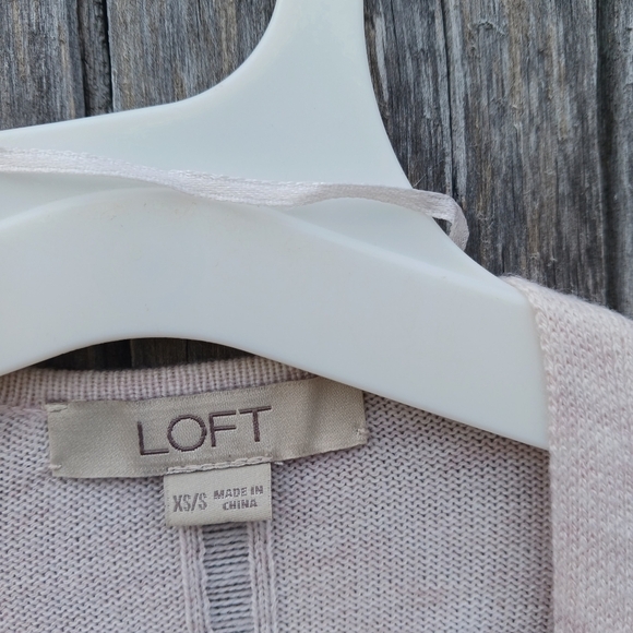 Loft Light Pink Open Front Short Sleeve Cardigan Sweater Womens Sz XS/S - Picture 5 of 5